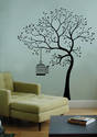 Wall Decal BIG TREE BIRD w/CAGE Deco Art Sticker M