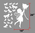 Cute Fairy + 20 Dragonflies Wall Decal - Deco Art 