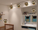 6 cute Owls Wall Decal Deco Art Sticker Mural - Nu