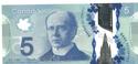 CANADIAN New $5 Polymer Banknote ISSUE of 2013 Rad