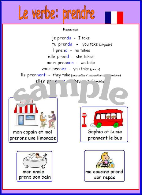 expand-your-french-french-irregular-verb-prendre-poster-with