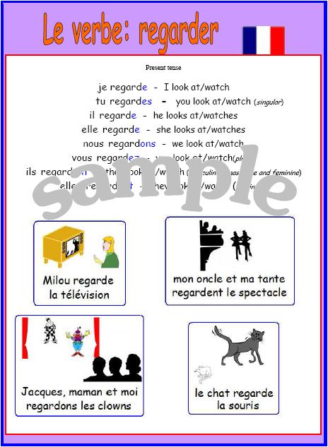 expand-your-french-french-er-verb-regarder-poster-with-pronunciation