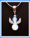 Moonstone Angel Necklace with Tibet Silver 