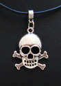 Skull  Pirate Necklace  Tibet Silver-Leather