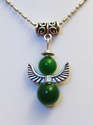 Jade Angel Necklace with Tibet Silver 