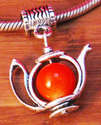 *Cute Orange Teapot Dangle Charm *For Charm Bracel