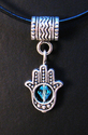 Kabbalah Hamsa Hand of Fatima Necklace on  Leather
