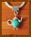 *Turquoise Howlite Teapot Dangle Charm *For Charm 