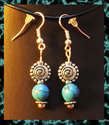 *Spiral Swirl Turquoise Tibet Silver Dangle Earrin