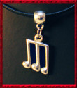*Music Note Triplet Quaver Necklace *on Leather Co