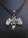 Bat Vampire  Necklace -Goth- Tibet Silver-Leather