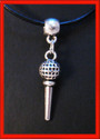*Microphone Necklace - Genuine Leather Cord *All S