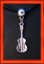 *Acoustic Guitar Necklace * on Genuine Leather Cor