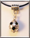 *Soccer Football World Cup Necklace on Genuine Lea