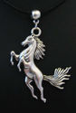 *Jumping Action Horse Necklace  on Genuine Leather