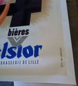 Vintage Stone Lithograph Poster Excelsior Bieres O