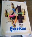 Vintage Stone Lithograph Poster Excelsior Bieres O