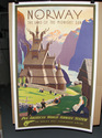 Original Vintage Pan Am Norway Poster, Ivar Gull
