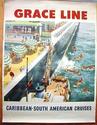 Original GRACE LINE vintage travel poster - NATIVE
