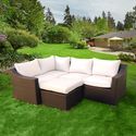 Walker Edison Furniture 5-Piece Rattan Sectional O