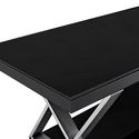 Walker Edison Double X Antiqued Frame Silver/Black