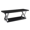Walker Edison Double X Antiqued Frame Silver/Black