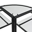 Walker Edison C-Frame Glass & Metal L-Shaped Corne