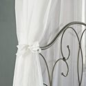 Walker Edison Metal Full Canopy Bed with Curtains,