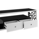 Walker Edison Black Glass Modern Mosaic TV Stand, 