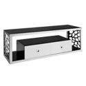 Walker Edison Black Glass Modern Mosaic TV Stand, 