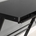 Walker Edison Soreno 3-Piece Black Corner Glass De
