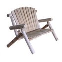 Lakeland Mills 4-Foot Cedar Log Love Seat Bench 