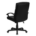 Eco-Friendly Black Leather Mid-Back Office/Home Ch