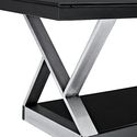 Walker Edison Double X Antiqued Frame Silver/Black