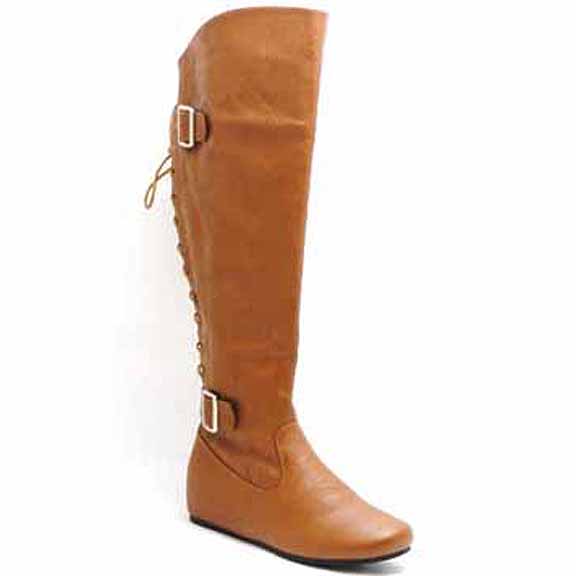 thigh high boots cognac