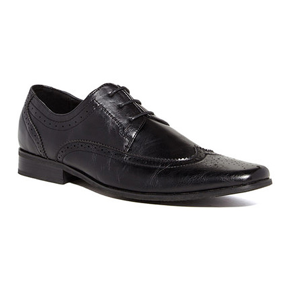 Franco Vanucci Men's Slip On Dress Wing Tip Shoes 157-2 Black Size 8 US ...