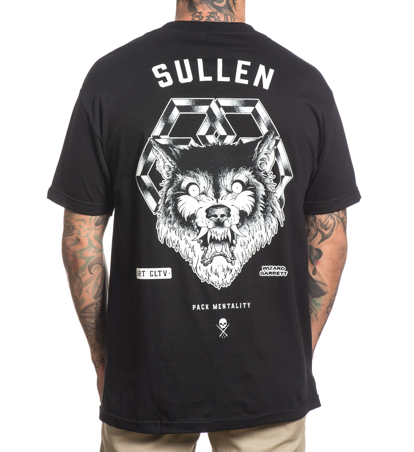 Sullen Clothing Mens Pack Mentality Wolf Black T Shirt | eBay