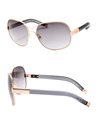 Chloe Aviator Sunglasses Grey Transparent Gold wit