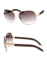 Chloe Aviator Sunglasses Brown Gold Frame with Bor