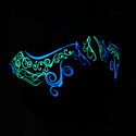 Zan Neoprene Glow in the Dark Venetian Half Mask B