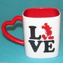 Disney Store Mickey Mouse Love Coffee Mug Heart Ha