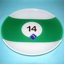 Billiards Pool Balls Set of 4 8" Snack Plates Game