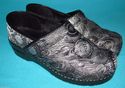 Women's Sanita Clogs Silver and Black Metallic Clo