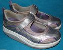 Women Silver Purple Skechers Shape-Ups Mary Janes 