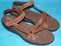 Skechers Brown Leather Shape-Ups Size 11 Sandals D