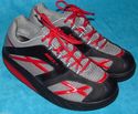 MBT Mens Walking Shoes Leather Mesh Patent Red Bla