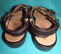 Aetrex Sandals Mandehle Brown Leather Buckle Women