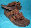 Skechers Tone Ups Brown Leather Shape Strappy Buck