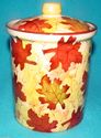 Rare Pier 1 Canister Fall Autumn Leaves Cookie Jar