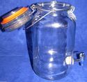 Large Mason Jar Glass Drink Dispenser w/ Spout & H